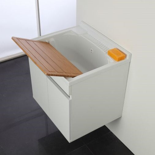 Hängewaschbecken mit zwei Türen Weiß 60x50x h61 cm