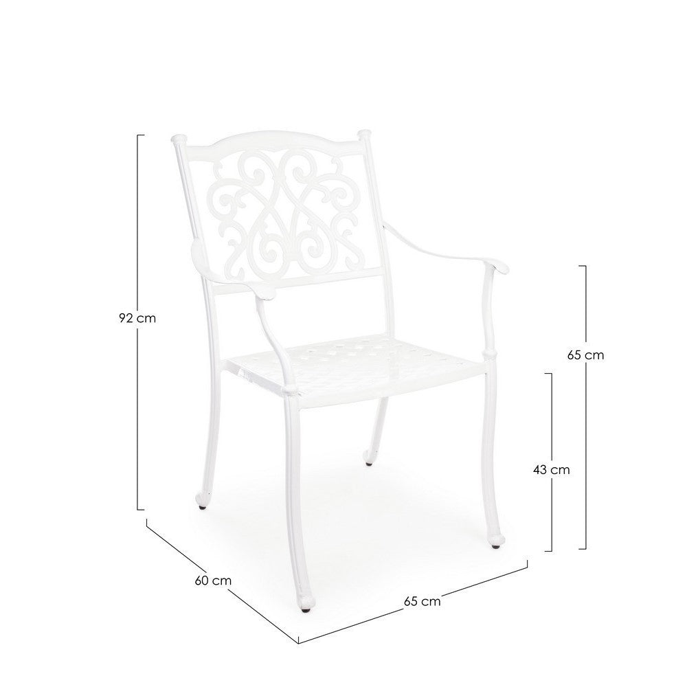Sedia Mit Bracciolo Ivrea Bianco Da Esterno