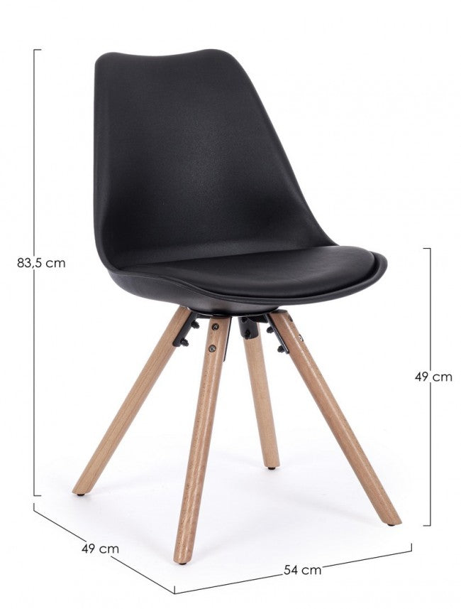 4x New Trend Chair Schwarz