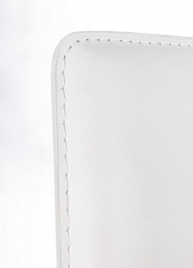 2x Weißer Hocker aus Kunstleder Design Stil