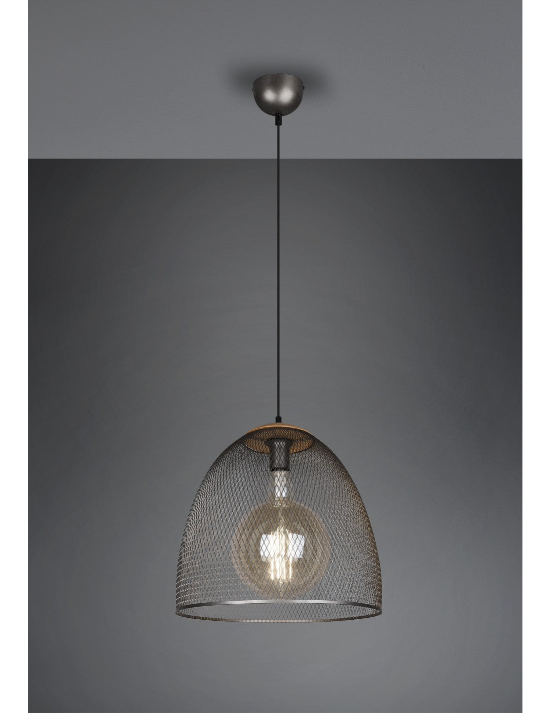 Ivar Antik-Nickel-Paraboldiffusor mit Netz Ø40 cm Trio-Beleuchtung