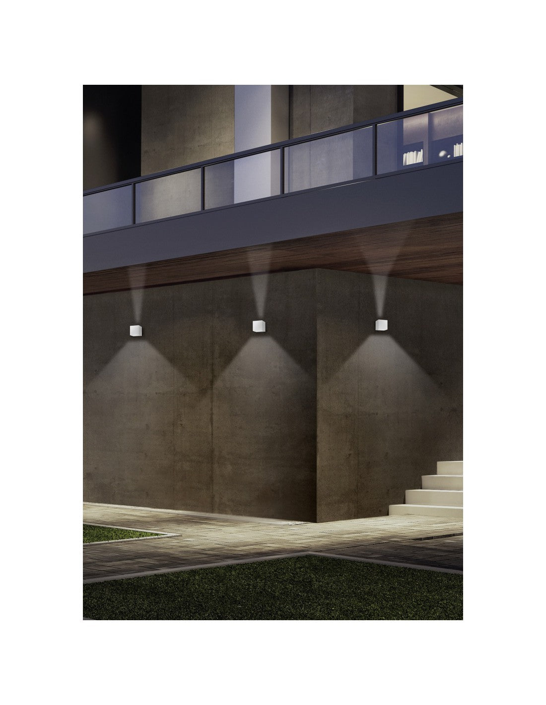 Cube Wandleuchte Double Emission LED Adaja White IP54 Trio Lighting