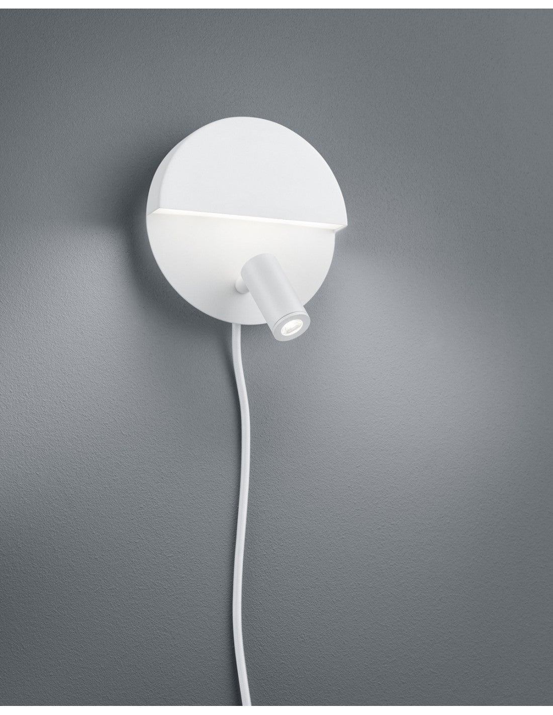 Moderne Doppel-Emissions-Wandleuchte Mario Weiß mit verstellbarem Trio-Beleuchtungsstrahler