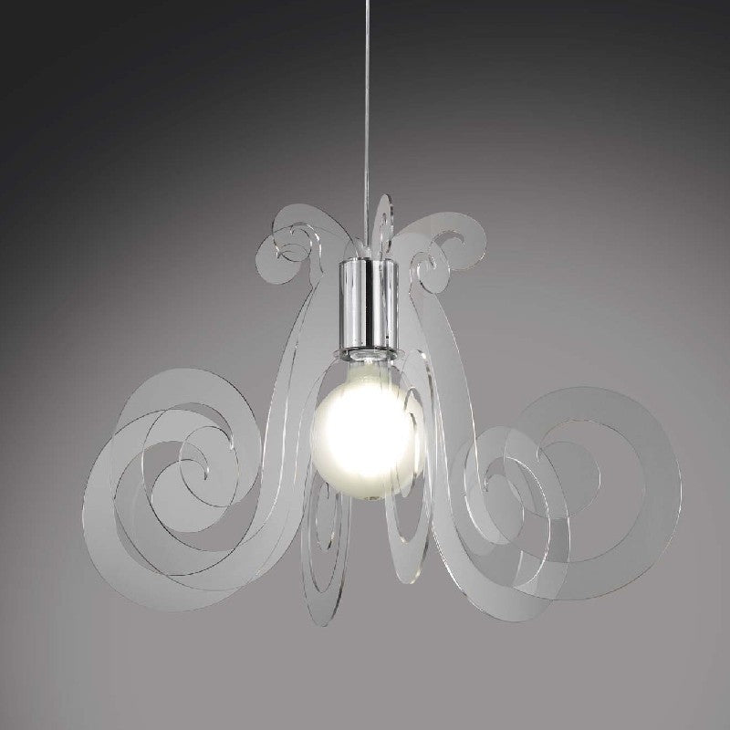 Transparenter MIZAR-Kronleuchter aus Plexiglas, Durchmesser 64 x H41 cm