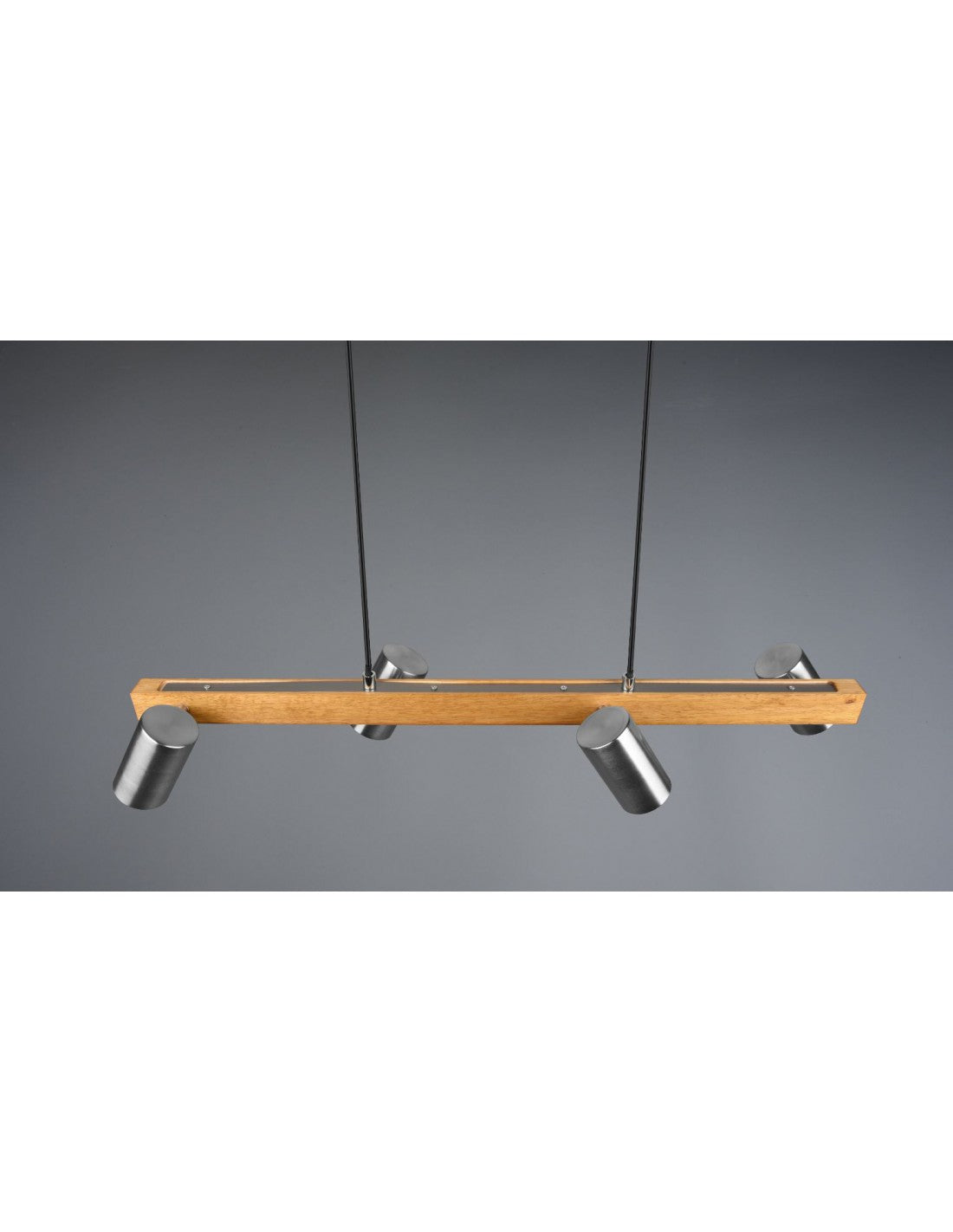 Lampadario Linear Leck E Nichel 4 Spot Cilindtring Orientable Marley Trio Lighting