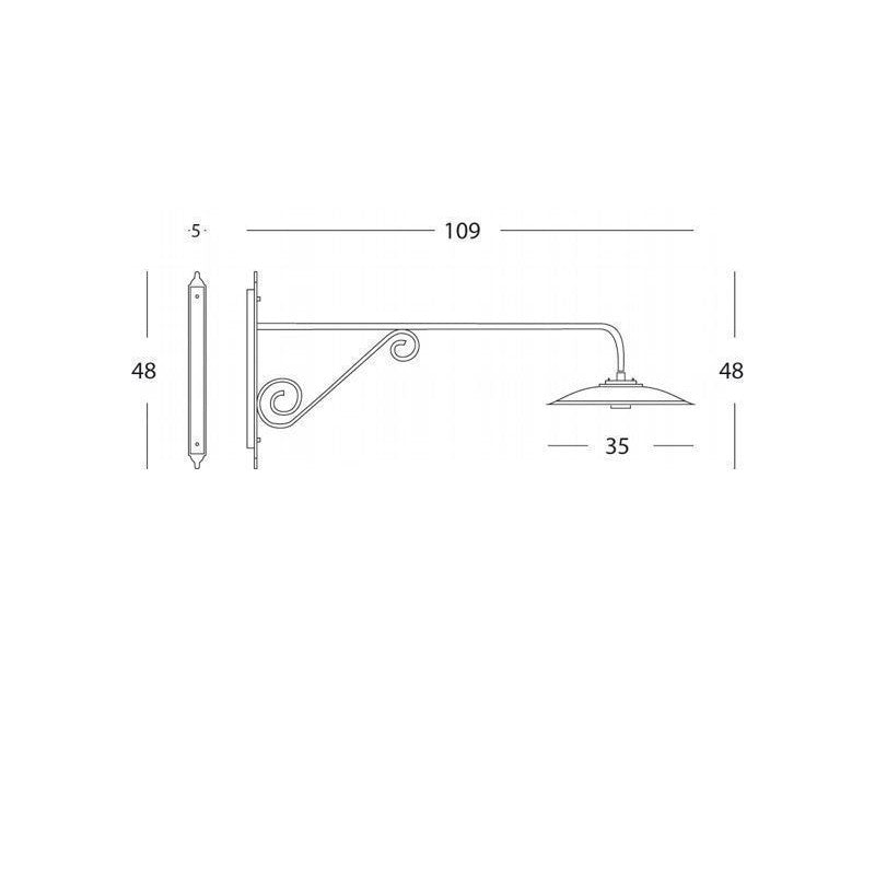 Applique Lange Große Linie gegen die Graphit