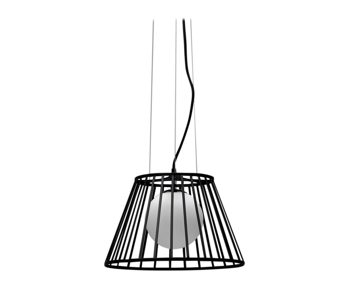 Pendelleuchte aus Metall mit schwarzem Lampenschirm D25/35xD20/35x120h cm