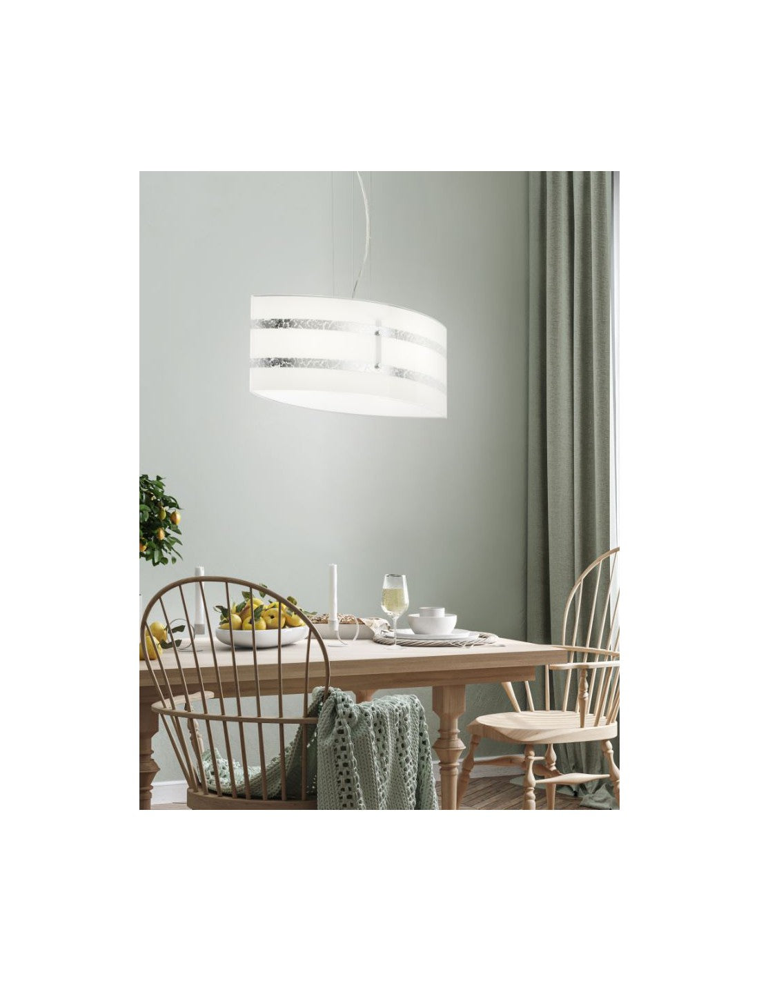 Moderne Glasaufhängung mit Blattsilberverzierungen Nikosia Trio Lighting