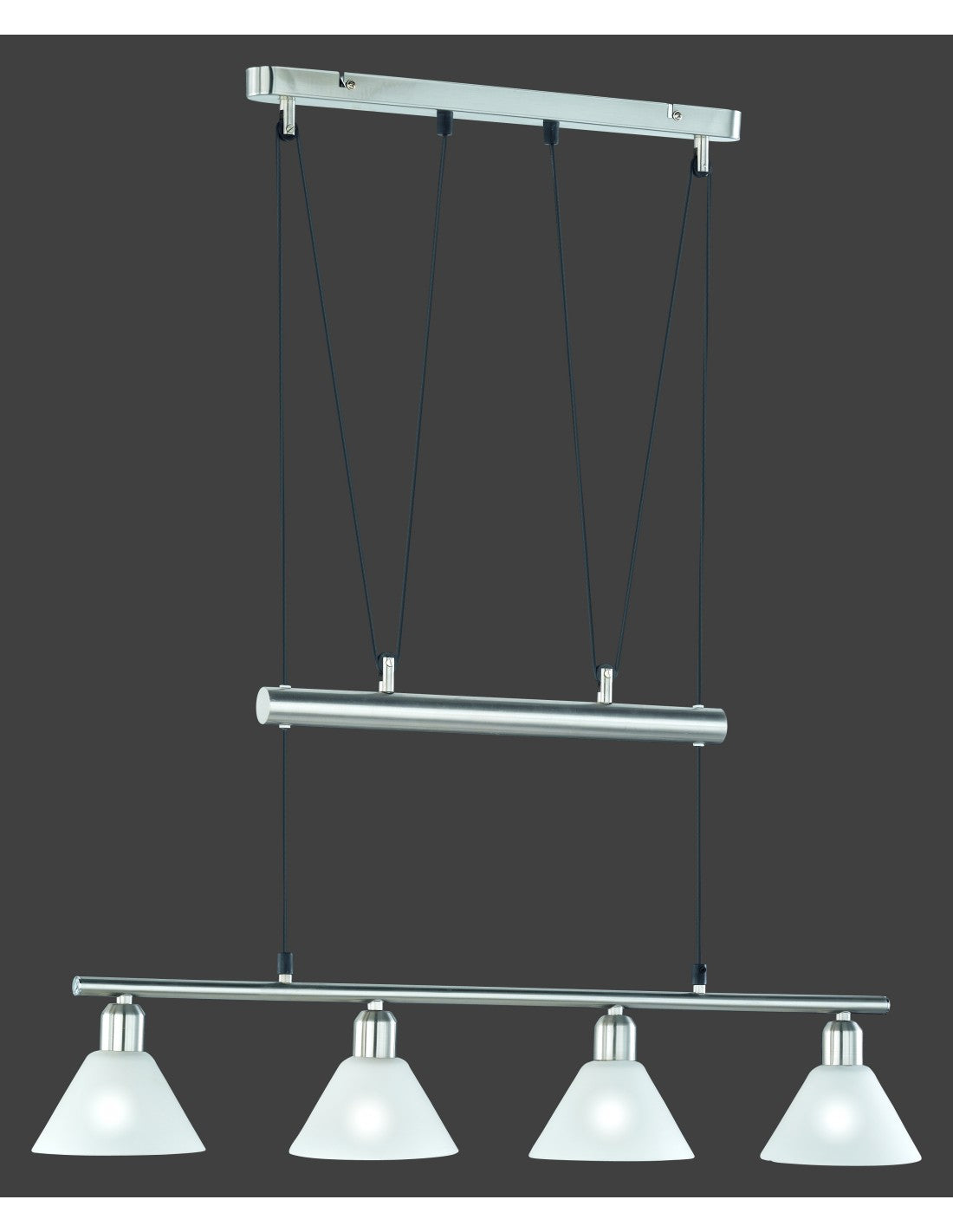 Pendelleuchte 4 Leuchten Stamina Nichel L80 cm Trio Lighting