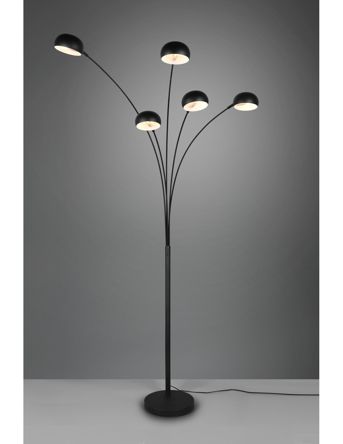 Piantana In Metallo Nero Armi ad Arco Dito 5xe14 Trio Lighting