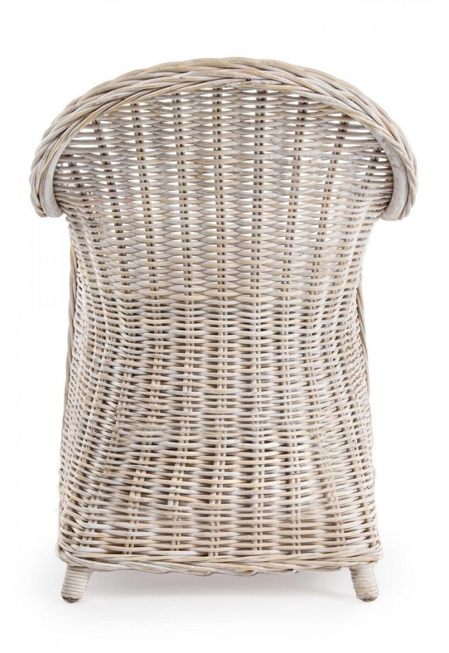 Sessel mit neuem weißen Kissen aus Naturfasern