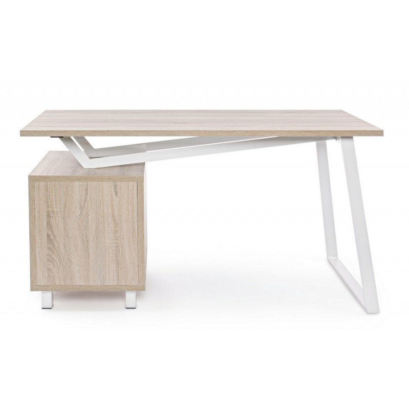 Weißer Holztisch mit Kommode Armande cm 140 x60 x 76 h