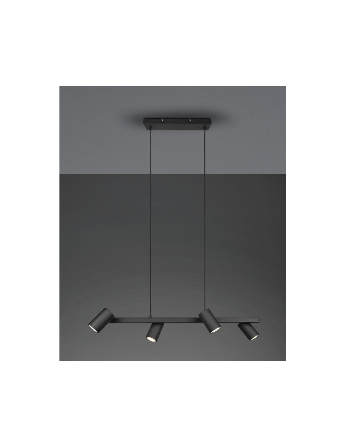 Schwarze Aufhängung mit 4 verstellbaren GU10-Strahlern Marley Trio Lighting