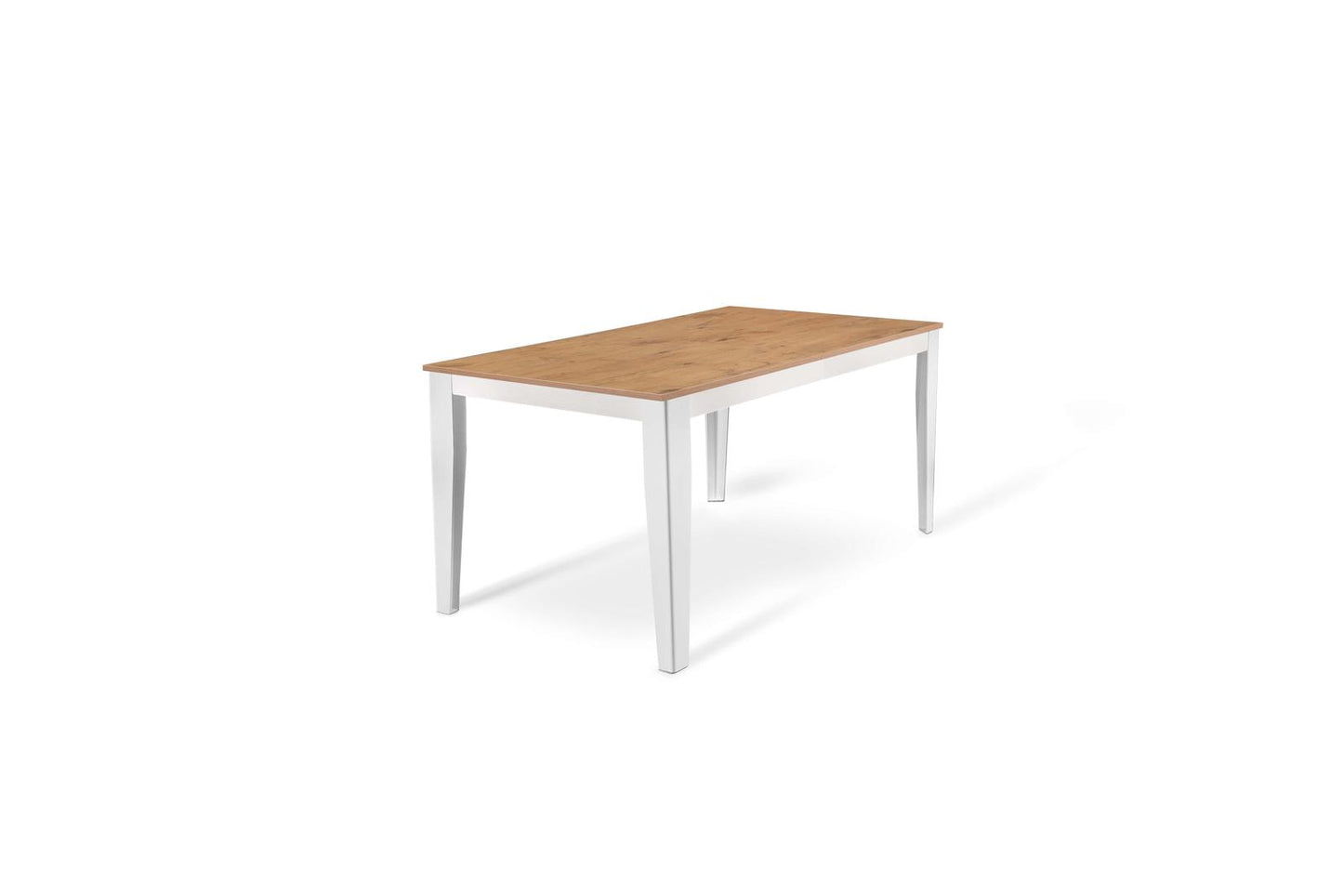 Ausziehbarer Tisch Eiche-weiß 80 cm x 130-290 cm H. 76 cm