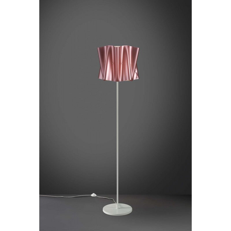 FOLIO Stehlampensockel und Metallstiel, rosa Lampenschirm, Durchmesser 40 x H164 cm