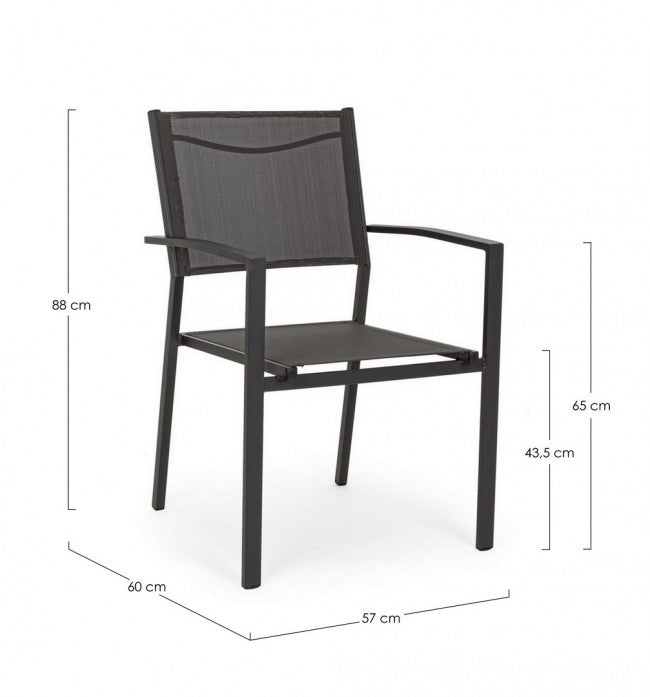 6x Sedia C-Br Hilde Anthrazit Lh32-