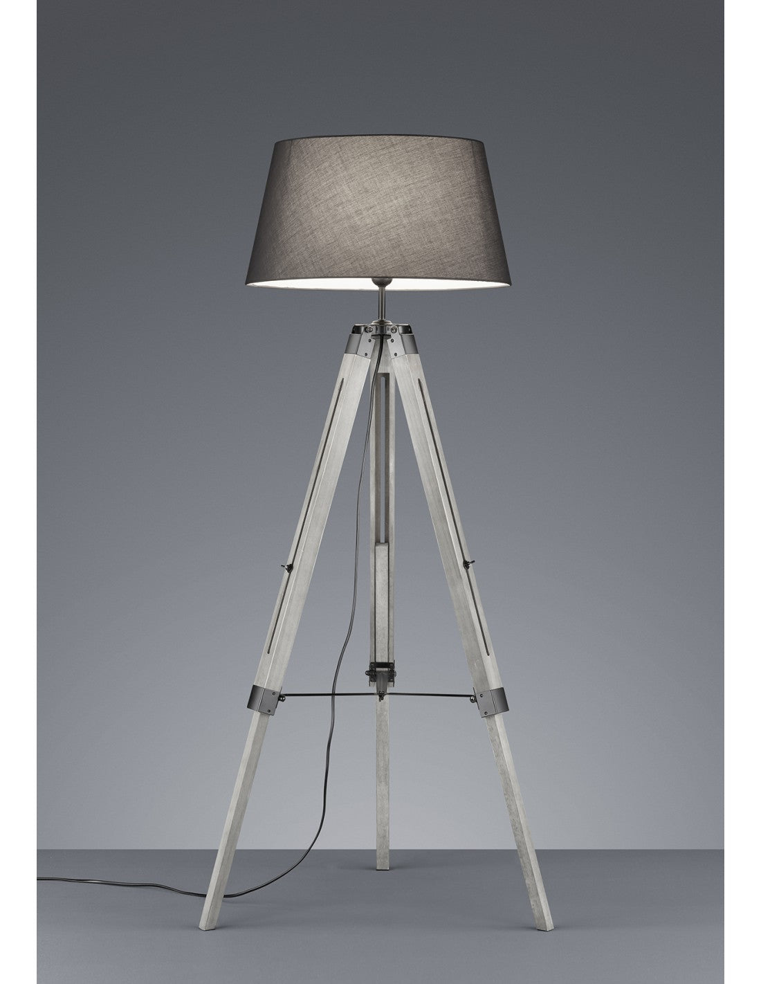 Moderne Piantana Treppen Little Grauer Tripod H143 cm Trio Lighting