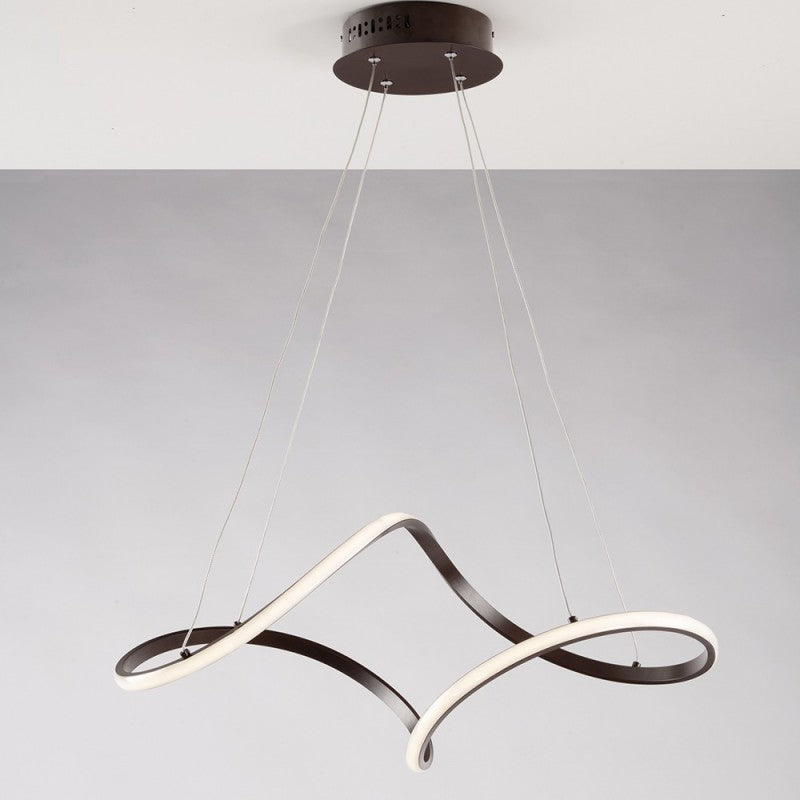 Aluminiumsuspension in Metall und Aluminium Caffin mit integraler LED 62x28x h 150 cm