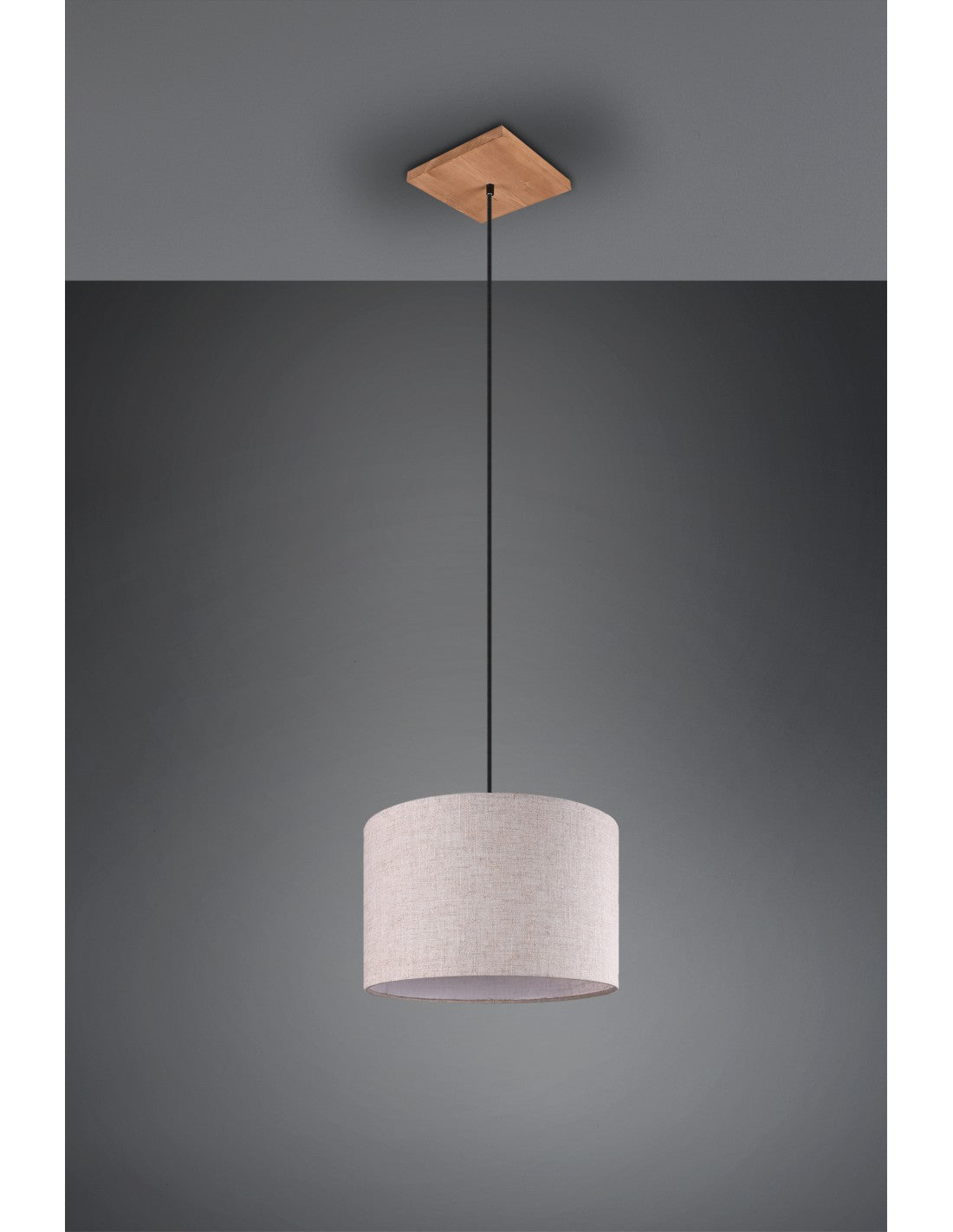 Elmau Suspension 1xE27 Nickel und Sand Lampenschirm Ø35 cm Trio Lighting