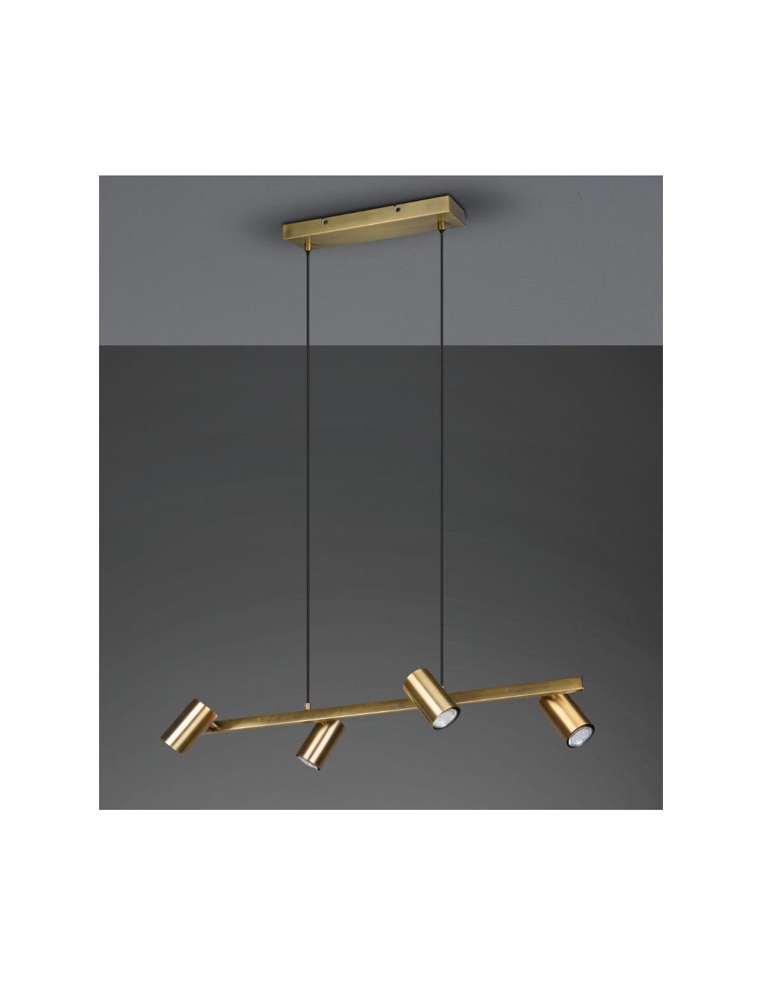 Aufhängung 4 verstellbare GU10-Strahler Marley Aged Brass Trio Lighting