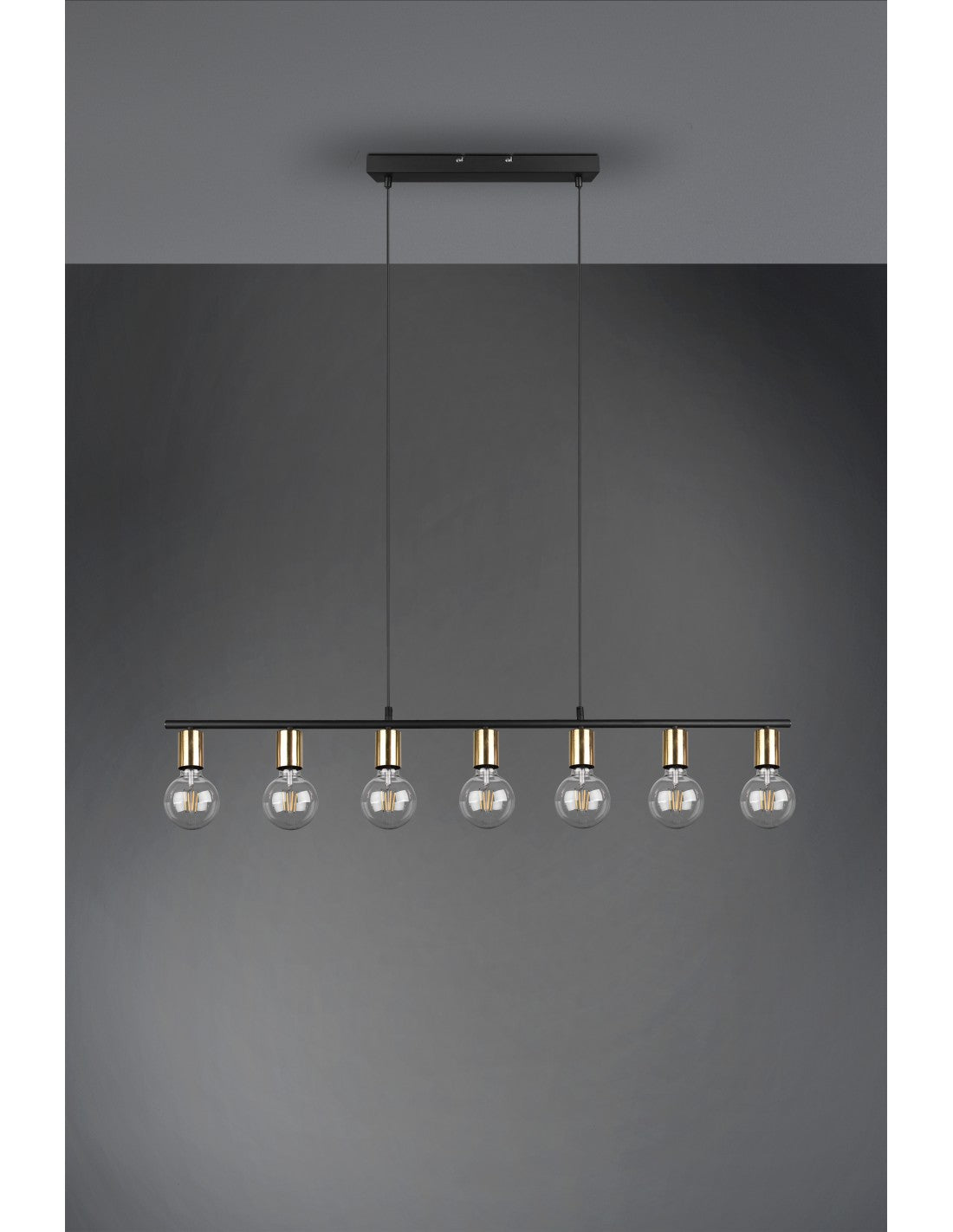 Suspension 7xE27 Vannes Ottone L110 cm Trio Lighting