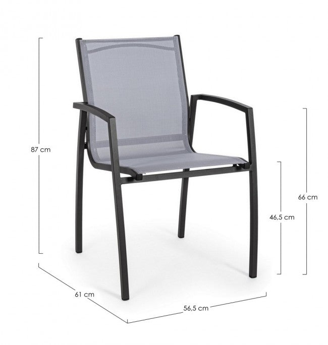 6x Stuhl C-Br Hilla Anthrazit Lh32 -
