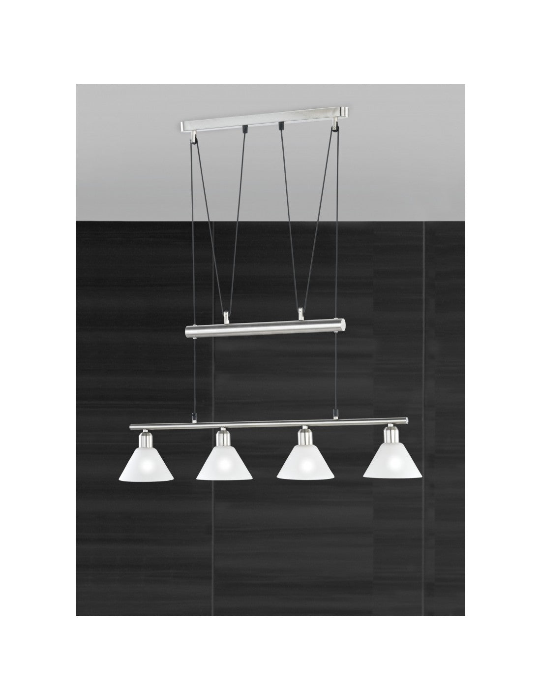 Pendelleuchte 4 Leuchten Stamina Nichel L80 cm Trio Lighting
