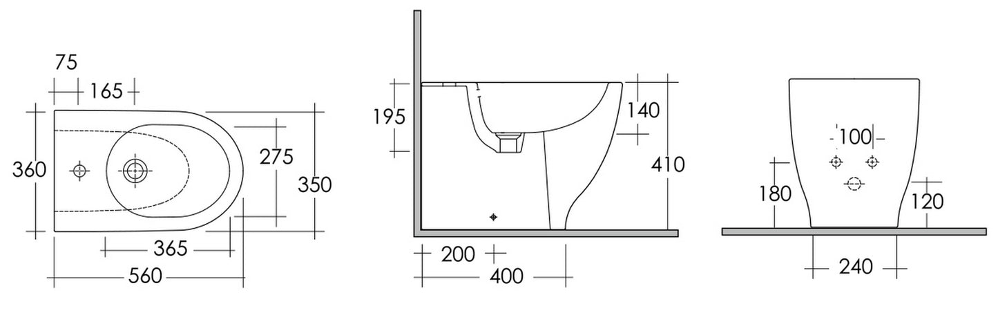 Moon Back to Wall Bidet
