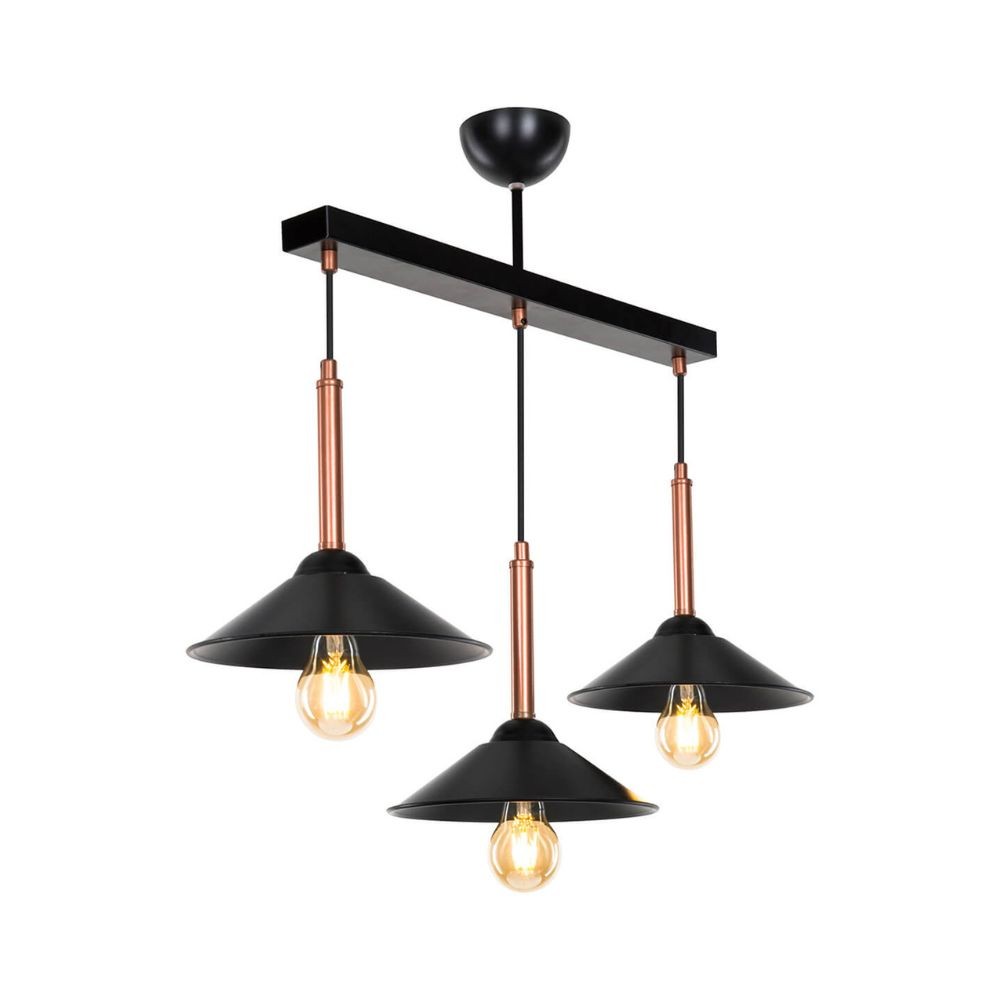 Mandarin MDL4221 Pendelleuchte mit schwarzen Metalllampenschirmen