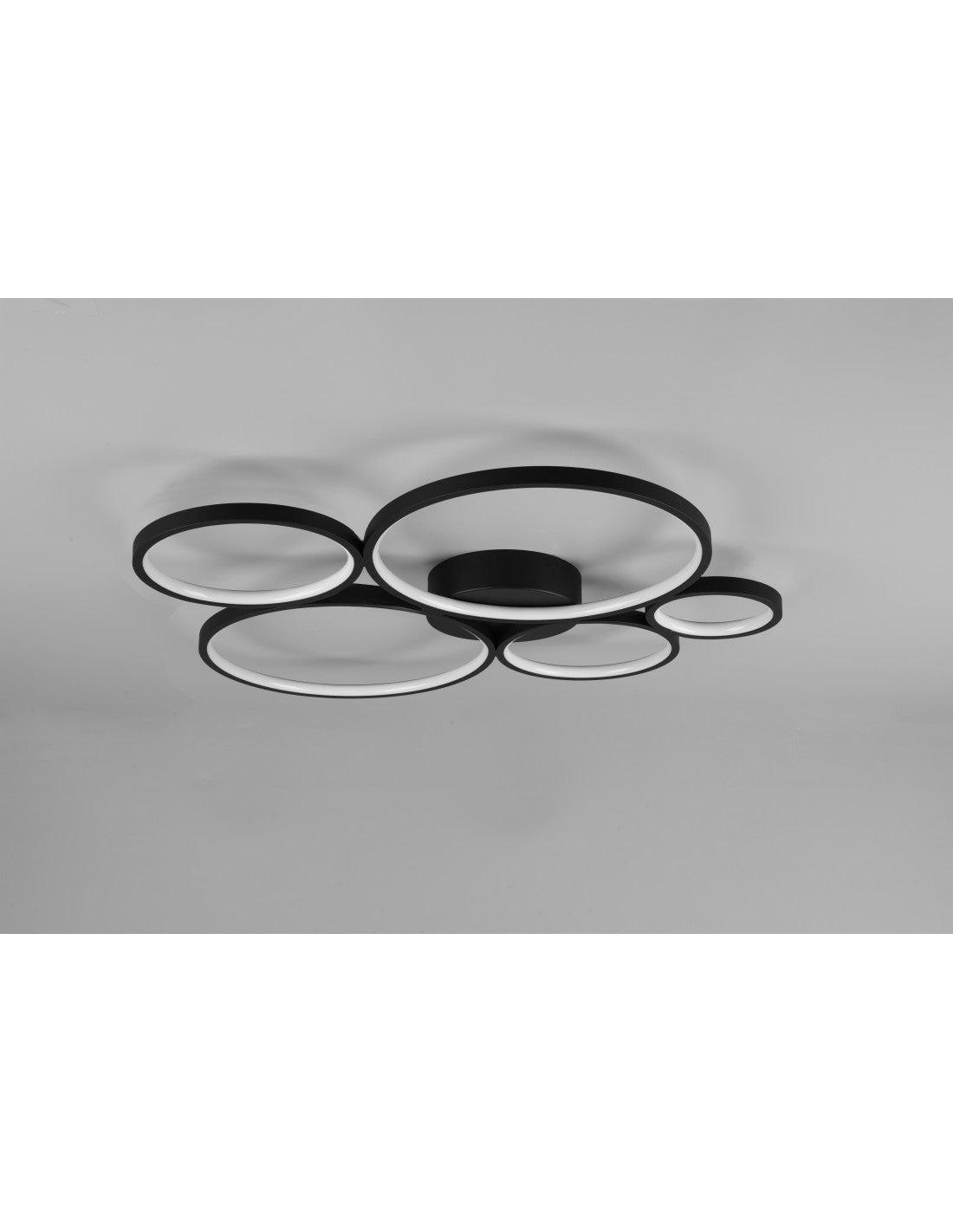 Plafoniera Rondo 5 Cerchi Le Deinbare Nero L59 cm Trio Lighting
