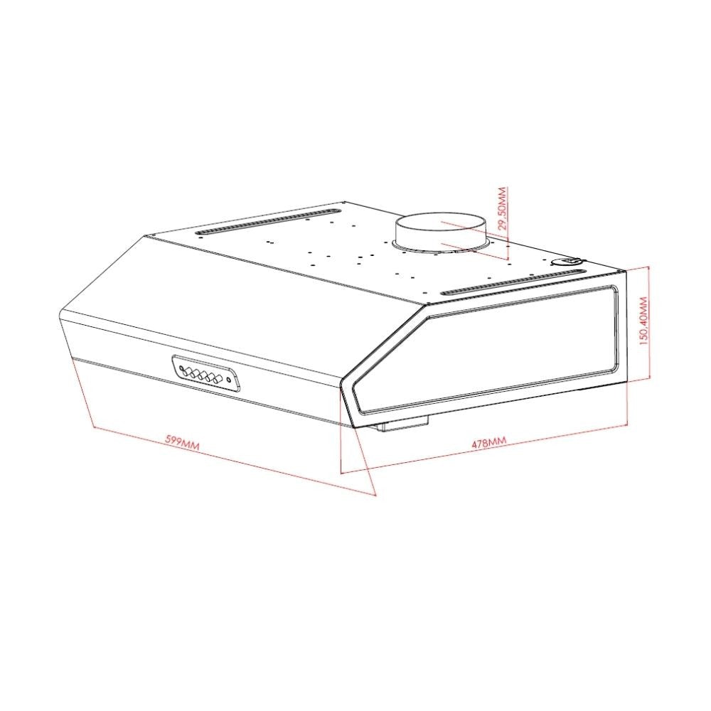 Samet Tornado 60 Unterschrank-Abzugshaube aus Edelstahl