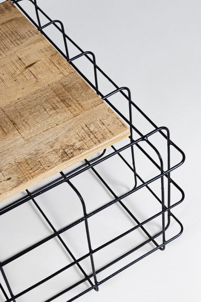 Metall rechteckiger Couchtisch aus Holz Trellis
