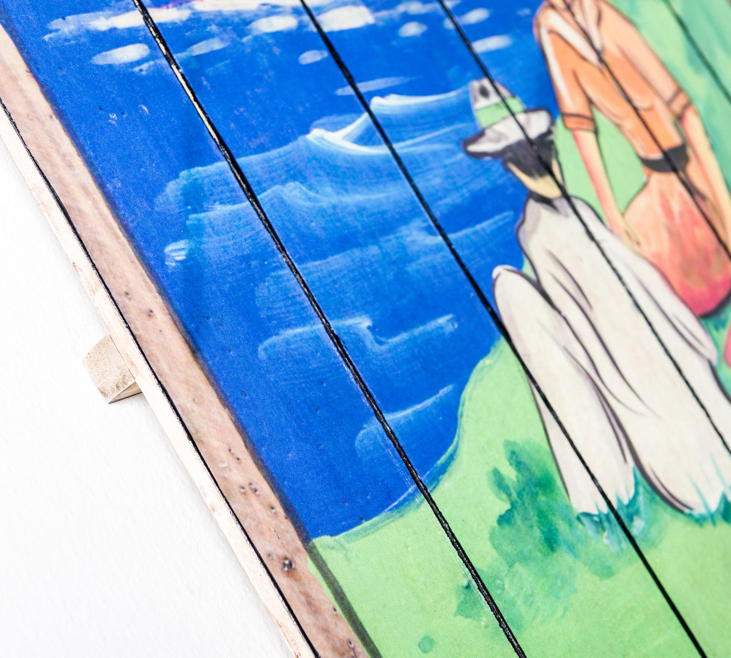 Druck auf Holz mit mehrfarbiger Leinwand 60x100 cm