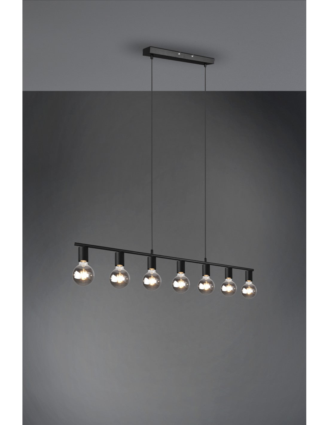 Pendelleuchte 7xE27 Vannes Schwarz L110 cm Trio Lighting