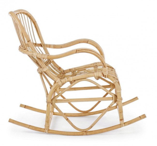 CASIMIRA Schaukelsessel aus natürlichem Rattan, 66 x 82 x 88 cm