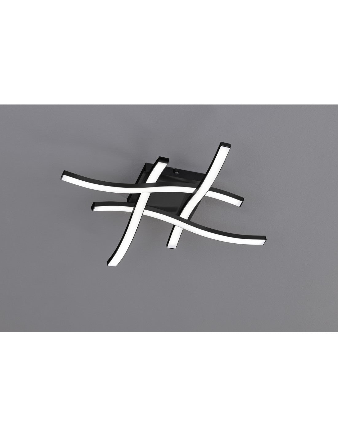 Moderne Route schwarze Deckenleuchte 4 LED-Stäbe 3000 K Trio-Beleuchtung