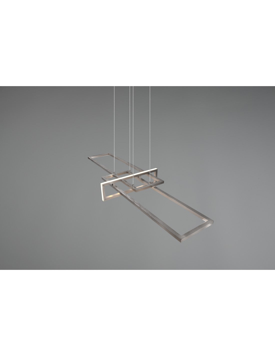 Salinas-Aufhängung, 3 rechteckige LEDs, 34 W, Nickel, L110 cm, dimmbar, Trio-Beleuchtung
