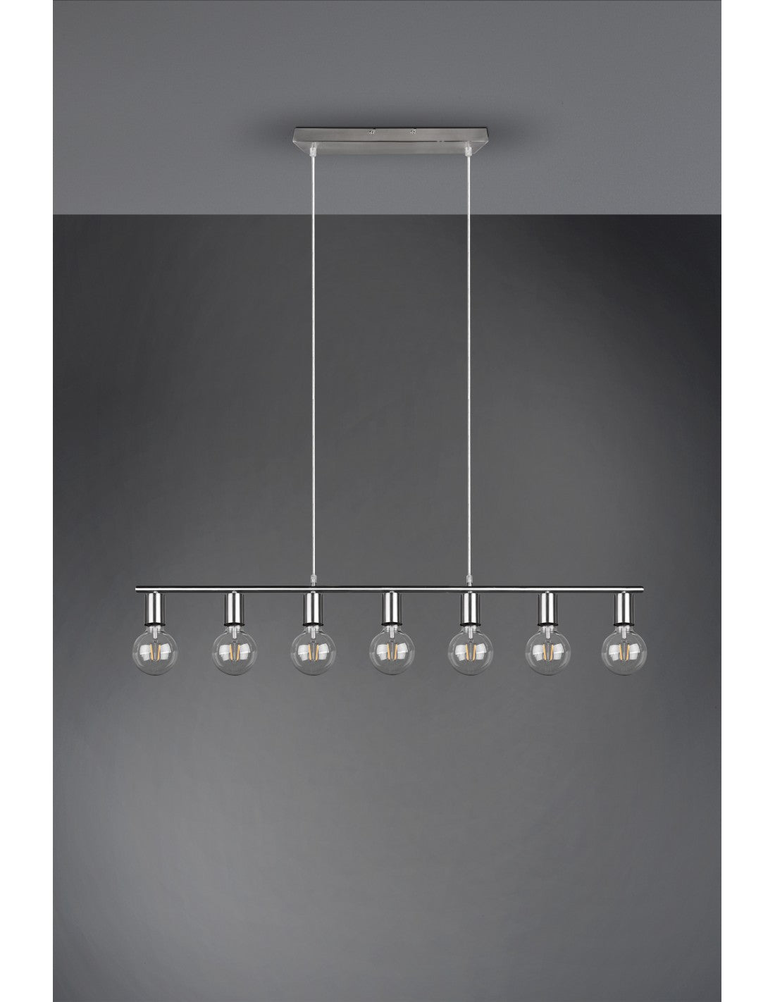 Pendelleuchte 7xE27 Vannes Nickel L110 cm Trio Lighting