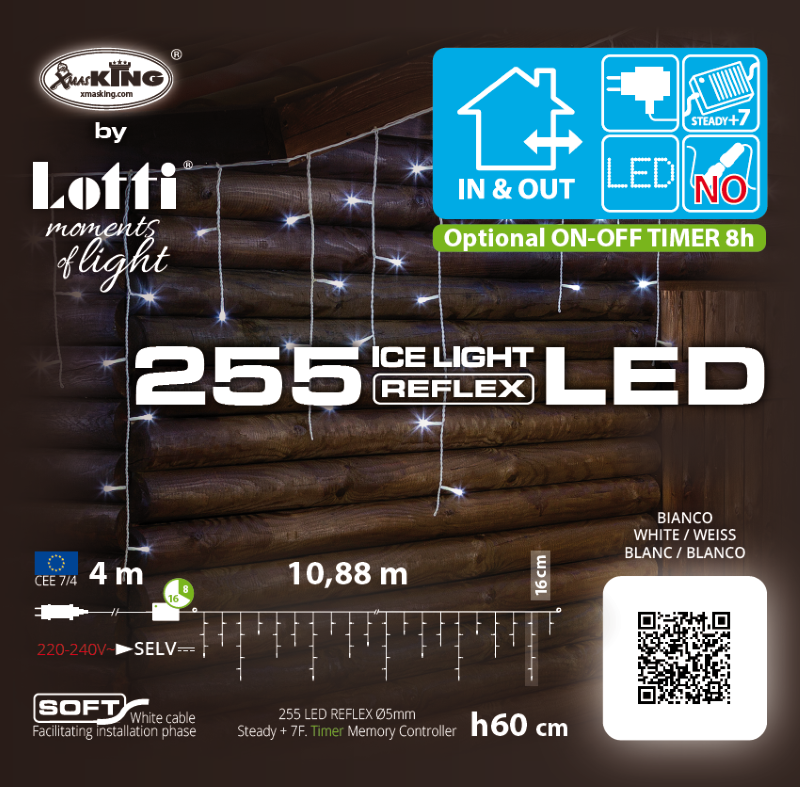 Eislicht WLED 255 LEDs 10,88 m x H60 cm
