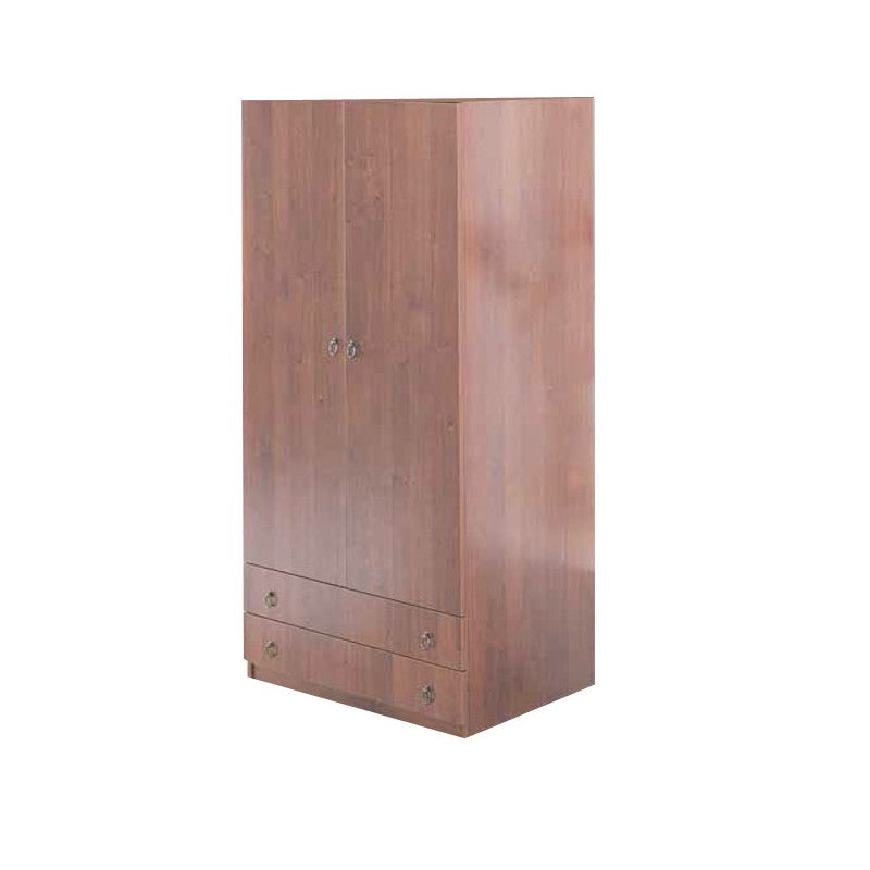 Modularer Kleiderschrank mit 2-Türen und 2-Schubladen antikes Nussbaum Cm 90x60xH 180
