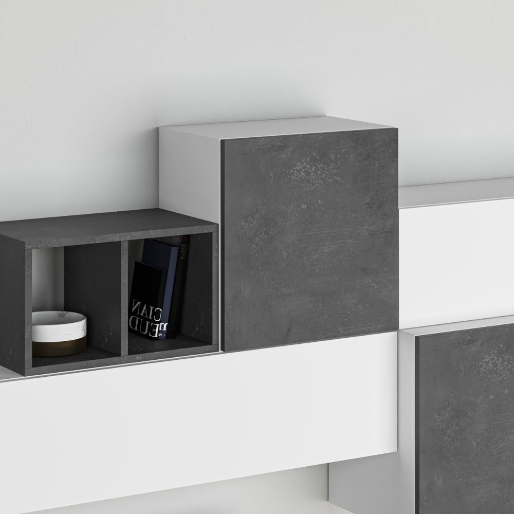 Parete attrezzata Tromen 260 cm. bianco retrò grey MTV234472 EFFEZ