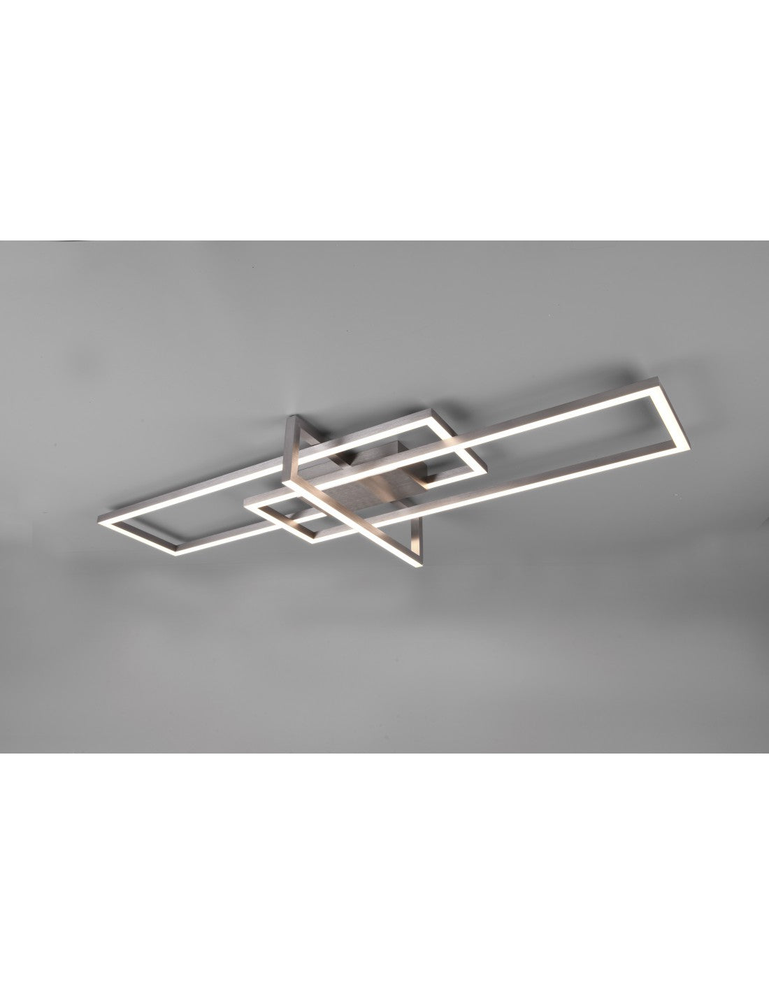 Plafoniera Salinas 3 Rechtecke Led 34w Nichel L100 cm Deinbares Trio Lighting