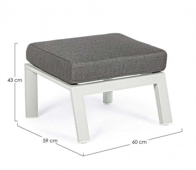 Hocker aus Aluminium mit Kledi Mondkissen