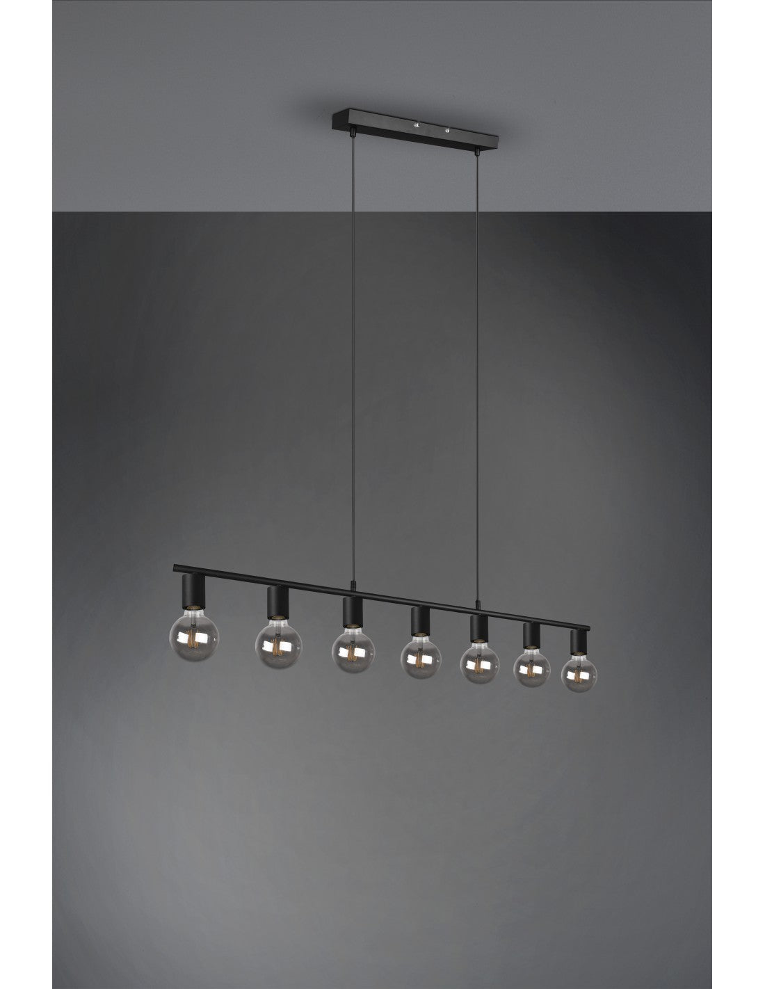 Pendelleuchte 7xE27 Vannes Schwarz L110 cm Trio Lighting