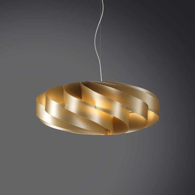 FLAT-Hängeleuchter, einflammig, Gold, Durchmesser 50 x H22 cm