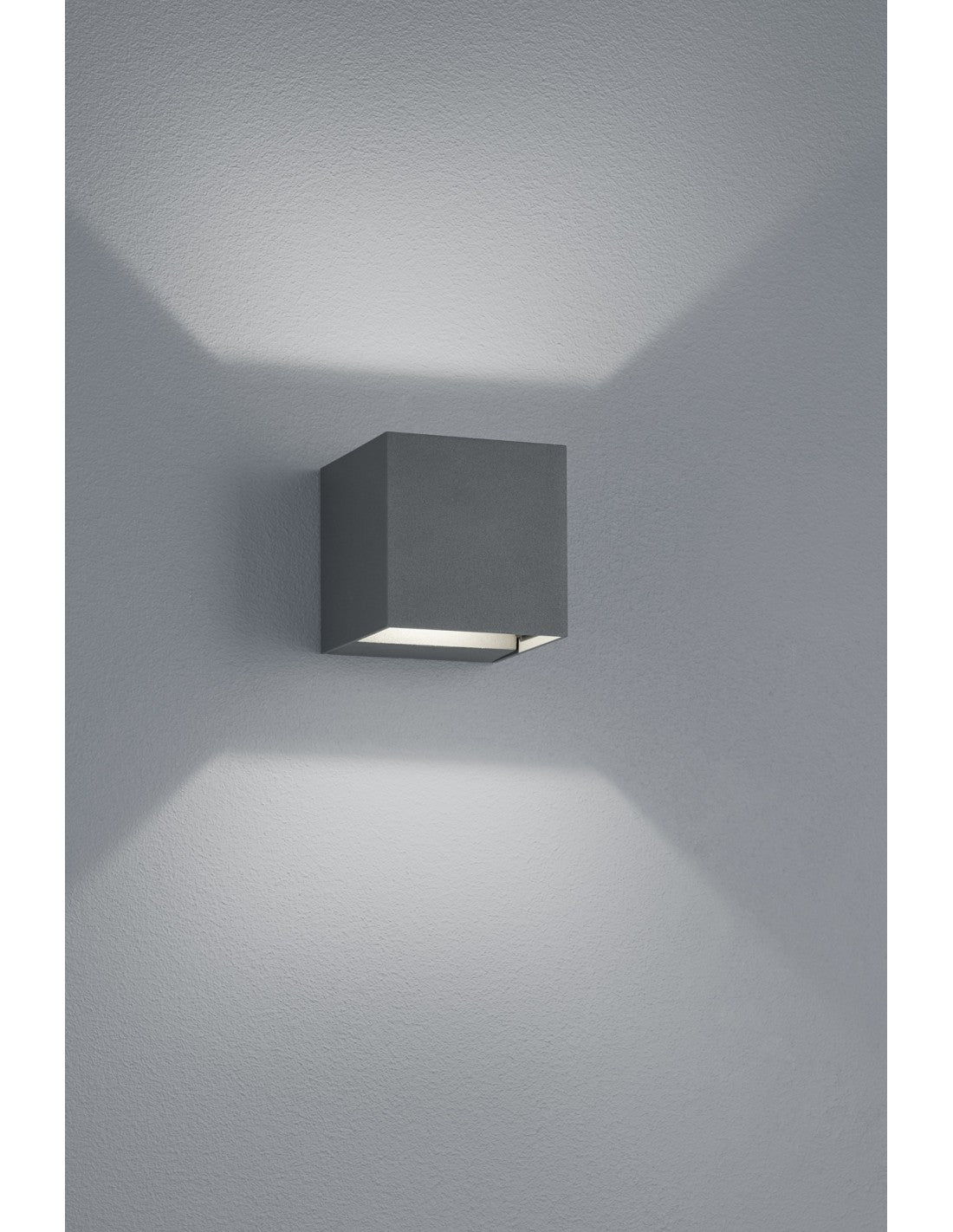 Anthrazit Cube Wandleuchte Doppel-LED-Licht Adaja IP54 Trio Lighting