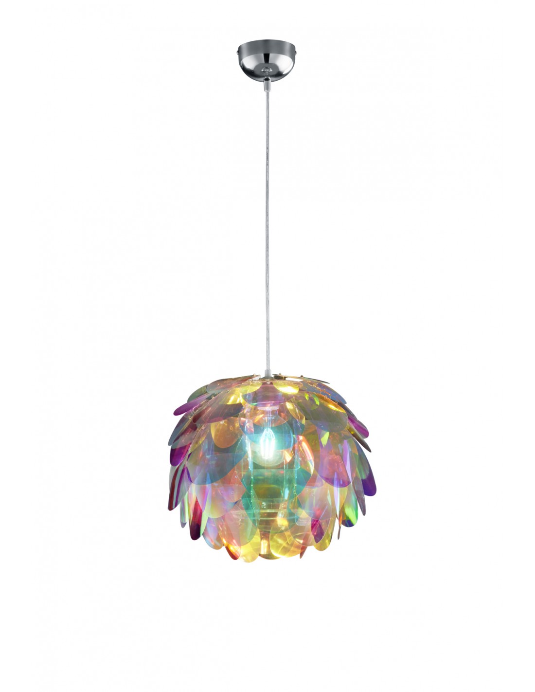 Clover Chrome Pendelleuchte Mehrfarbig Pigna Ø40 cm Trio Lighting
