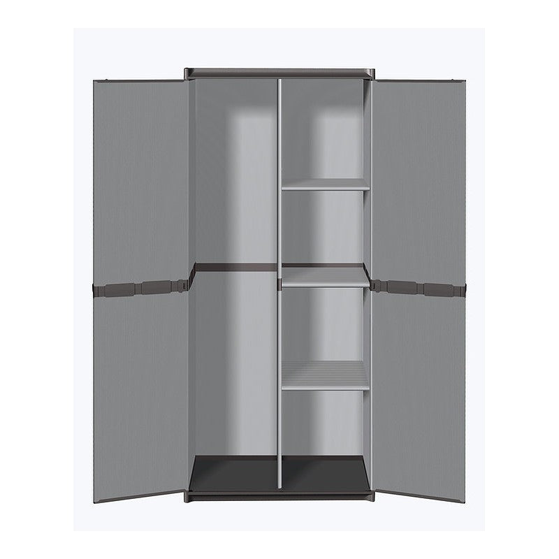 Armadio in resina con portascope e ripiani cm 68 x 39.5 x 168 h