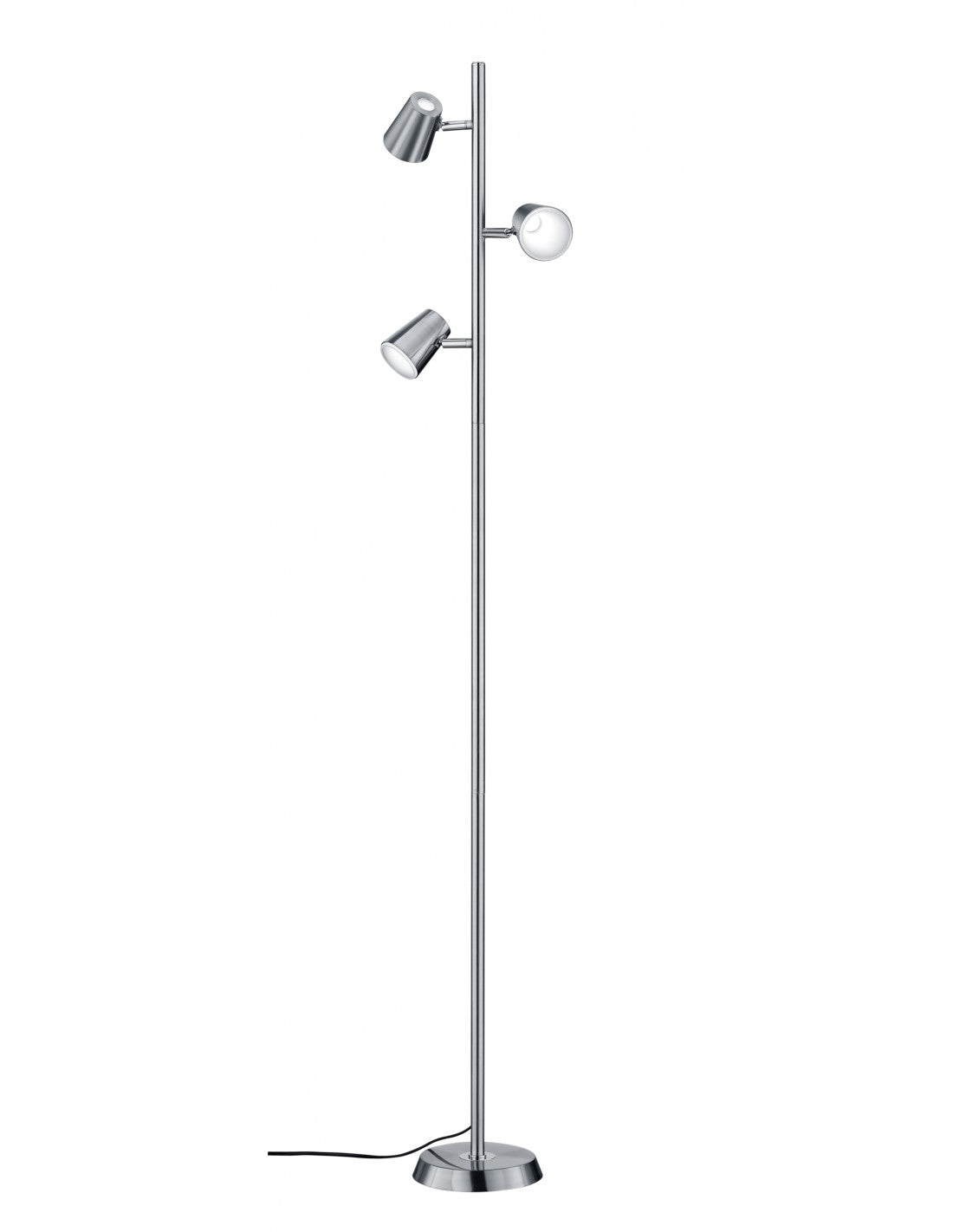 Lineare Stehleuchte mit 3 LED-Strahlern Narcos Nichel Trio Lighting