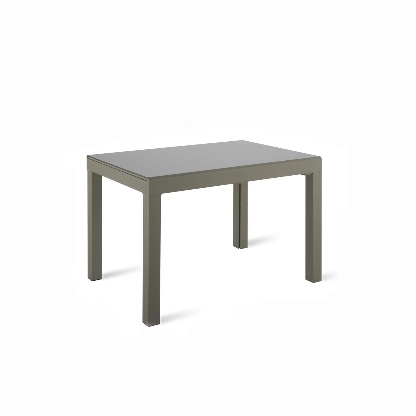 Ausziehbarer Tisch mit grauer Platte aus gehärtetem Glas 120/175/230/290/350x75h cm